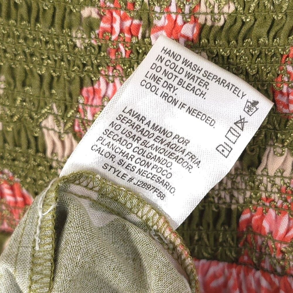 PATRONS OF PEACE Women New Maxi Dress XS Tropical Floral Smocked Tassel J2897F58 - Picture 9 of 11